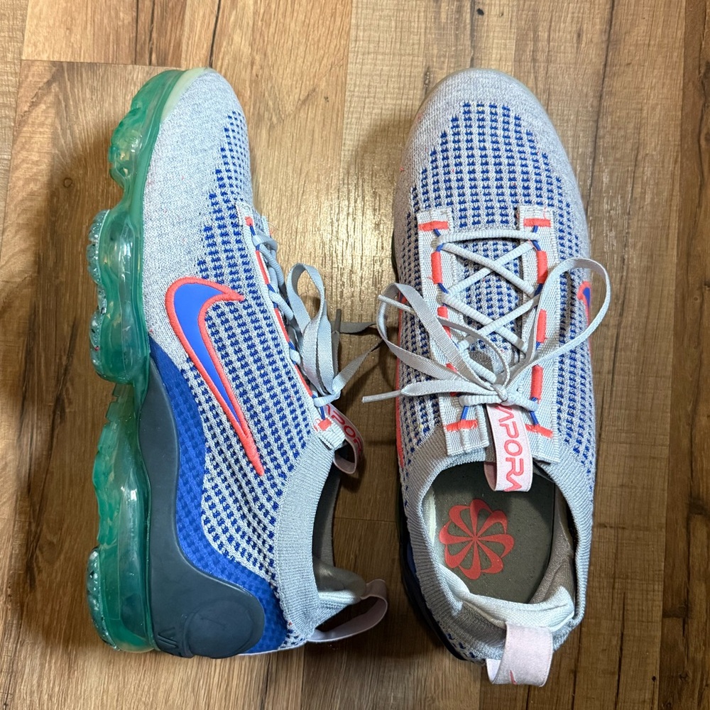 2021 Nike Air Vapormax Flyknit Wolf Grey Medium Blue